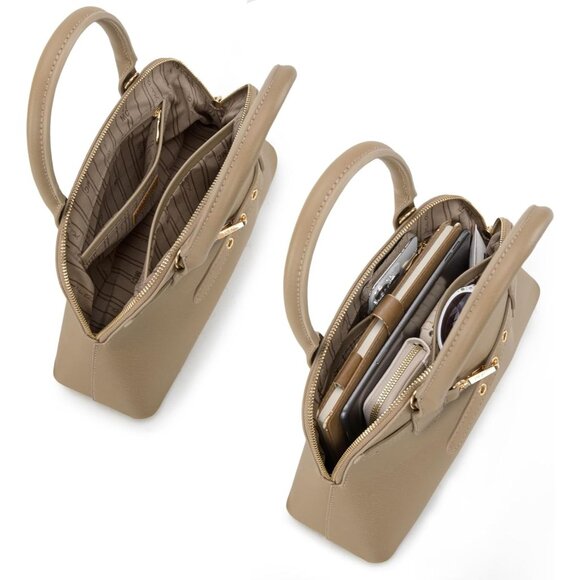 ⚡ Women's Tan Shoulder Strap Belted Top Handle Designer Crossbody Satchel Bag - Picture 7 of 7